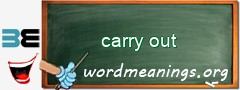 WordMeaning blackboard for carry out